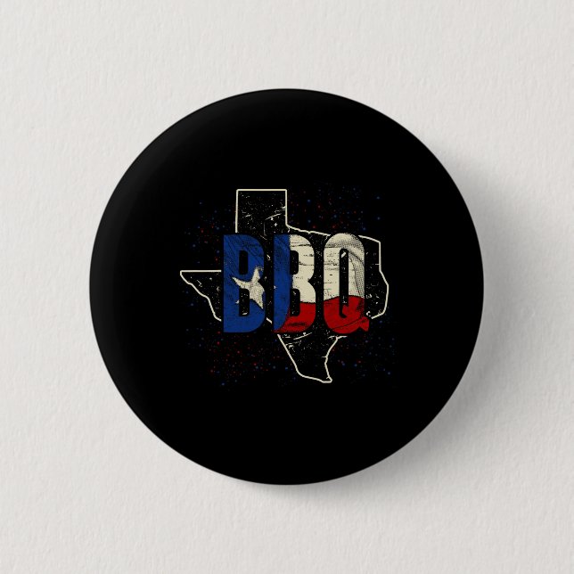 Texas-Flagge Stolzes amerikanisches Geschenk Bbq T Button (Vorderseite)