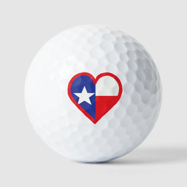 Texas-Flagge und Herz-Design Golfball (Vorderseite)