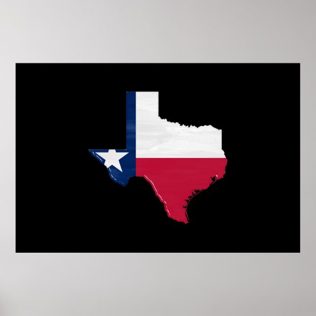 Texas-Flagge und -Karte Poster (Vorne)