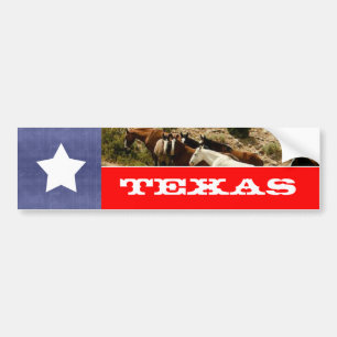Texas-Flagge und -Pferde Autoaufkleber