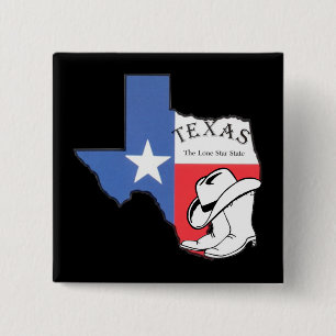 Texas: Flagge und Silhouette von Texas Button