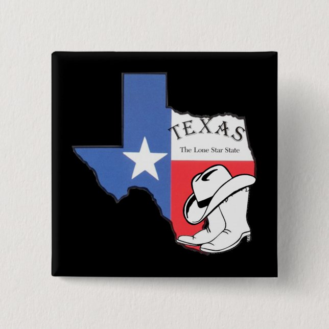 Texas: Flagge und Silhouette von Texas Button (Vorderseite)