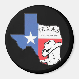 Texas: Flagge und Silhouette von Texas, Magnet