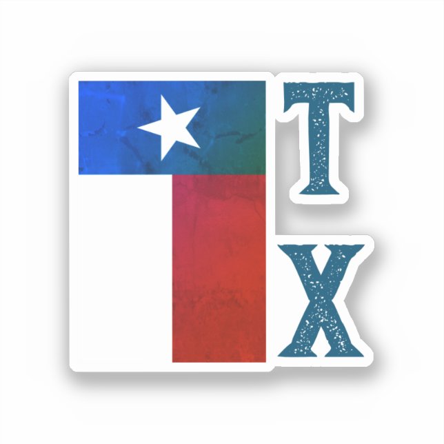 Texas-Flagge (vertikal) Aufkleber (Vorderseite)
