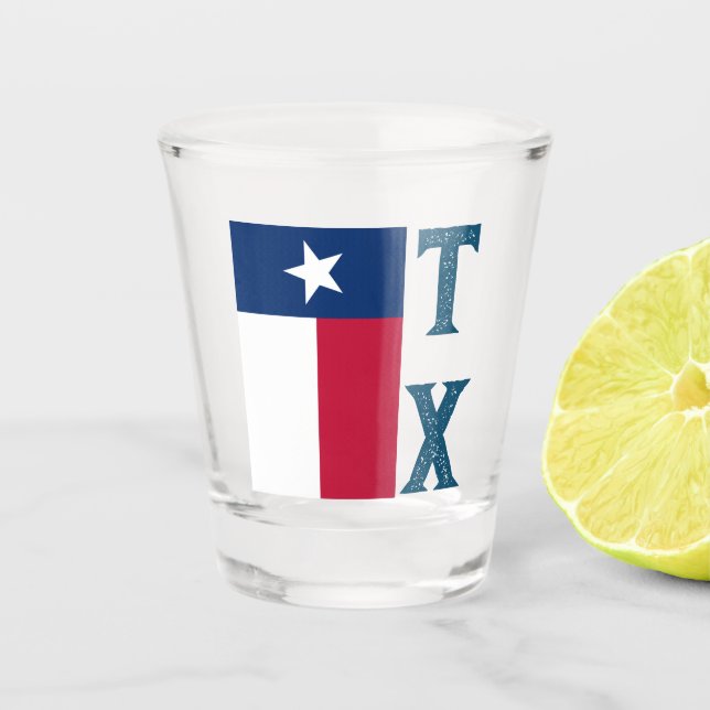 Texas-Flagge (vertikal) Schnapsglas (Vorderseite)
