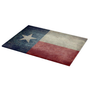 Texas-Flagge vintage retro Glas-Schneidbrett Schneidebrett