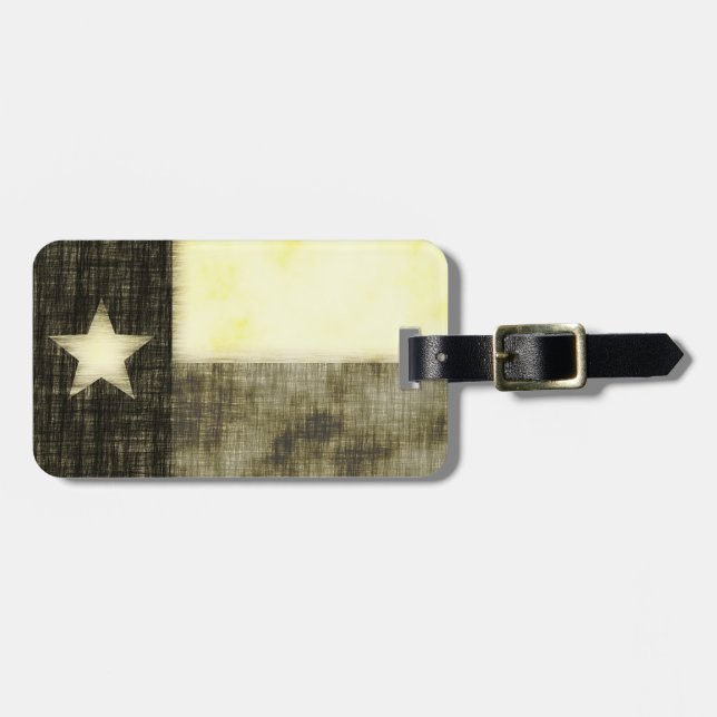 TEXAS-FLAGGEN-ALTES ZEICHNEN GEPÄCKANHÄNGER (Vorderseite horizontal)