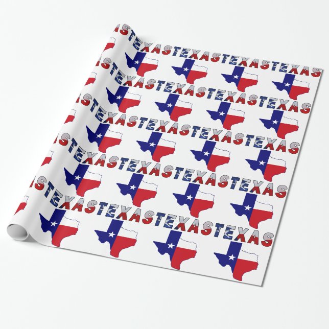 Texas-Flaggen-Karte mit Texas Geschenkpapier (Ungerollt)