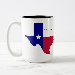 Texas-Flaggen-Karte Zweifarbige Tasse