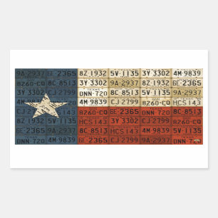 Texas-Flaggen-Kennzeichen-Kunst Lone Star Aufklebe Rechteckiger Aufkleber