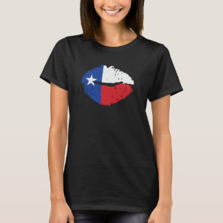 Texas-Flaggen-Lippen T-Shirt