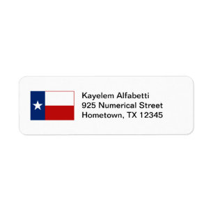 Texas-Flaggen-Rücksendeadresse-Aufkleber