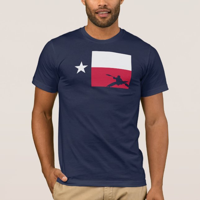 Texas-Flaggen-T - Shirt - Kajak (Vorderseite)