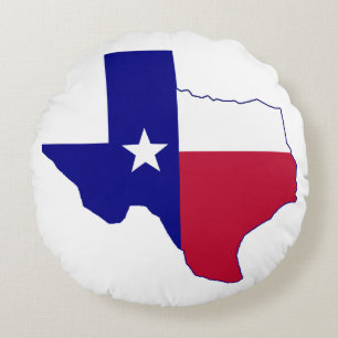 Texas-Flaggenkarte Rundes Kissen