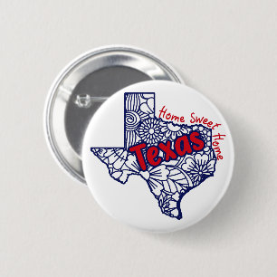 Texas Floral Doodles Button