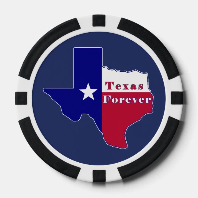 Texas Forever Flag Karte Pokerchips (Vorderseite)