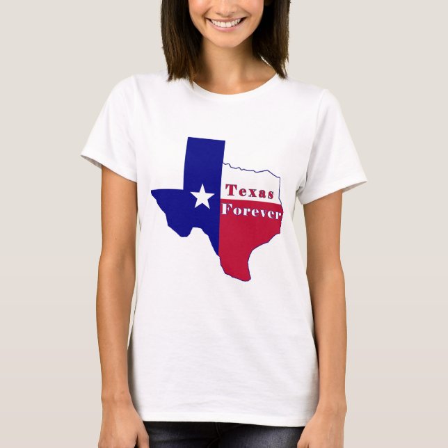 Texas Forever Flag Karte T-Shirt (Vorderseite)