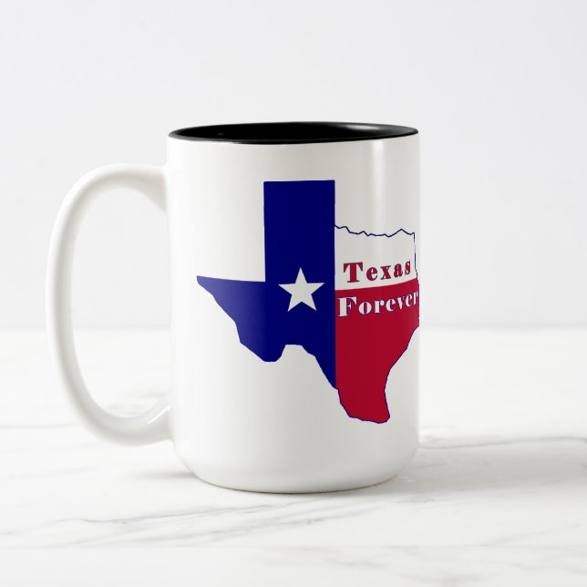 Texas Forever Flag Karte Zweifarbige Tasse (Links)