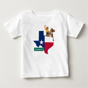 Texas-Form-Flag-Cowgirl und Houston-Verkehrsschild Baby T-shirt