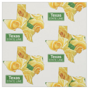 Texas-Form-Gelb-Rosen-und Staats-Linie Zeichen Stoff