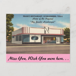 Texas, Franks Restaurant, Schulenburg Postkarte