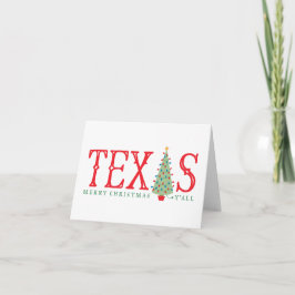 Texas Frohe Weihnachtsbaum Grußkarte Feiertagskarte