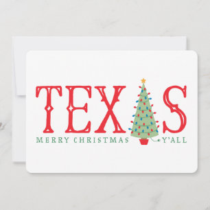 Texas Frohe Weihnachtsbaumkarte oder Einladung