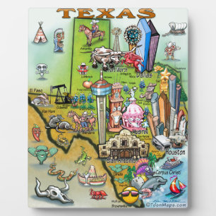 Texas Fun Map Fotoplatte