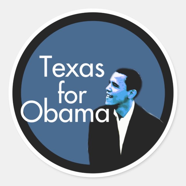 Texas für Obama Runder Aufkleber (Vorderseite)