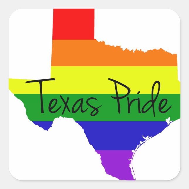 Texas Gay Pride Quadratischer Aufkleber (Vorderseite)