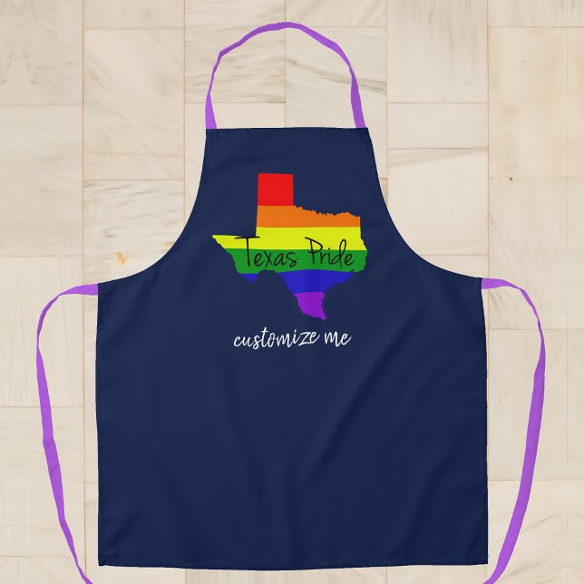 Texas Gay Pride Rainbow Custom Navy Blue Schürze (Von Creator hochgeladen)