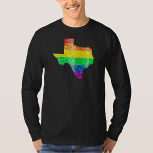 Texas Gay Staatsstolz Rainbow Flag Karte Gay Lesbi T-Shirt