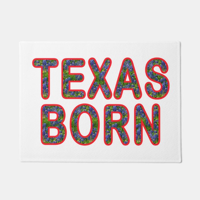 Texas Geboren Bluebonnet Fußmatte (Vorderseite)
