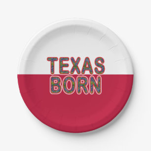 Texas Geboren Bluebonnet Pappteller