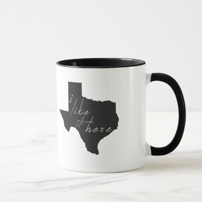 Texas geformt Ich mag es hier Texan schwarzen Halb Tasse (Rechts)
