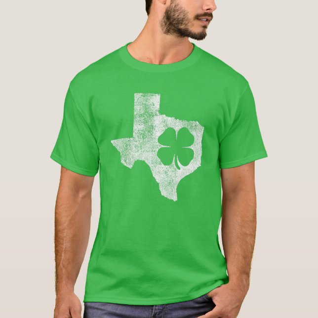 Texas Gift St. Patrick's Day Kleeblatt Clover Iris T-Shirt (Vorderseite)