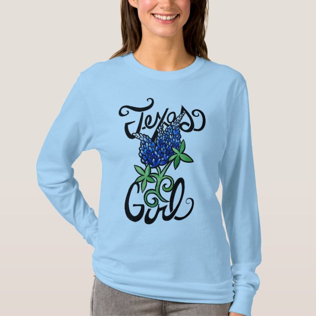 Texas Girl texas Bluebonnets T-Shirt (Vorderseite)