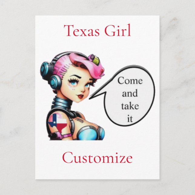 Texas Girl Thunder_Cove Postkarte (Vorderseite)