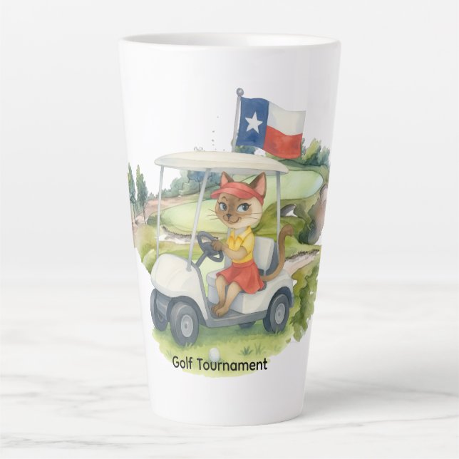 Texas Golfer Driving Golf Car Milchtasse (Vorderseite)