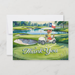 Texas Golfer Geburtstagsparty auf dem Golfplatz Dankeskarte