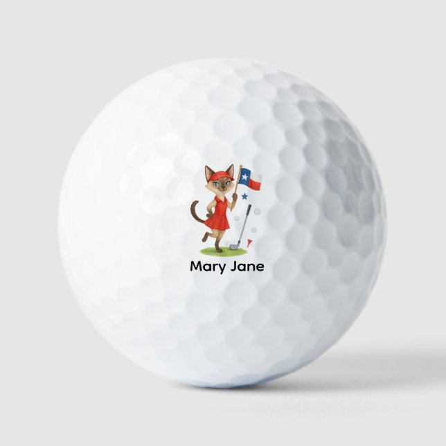 Texas Golferholding-Flagge Golfball (Vorderseite)