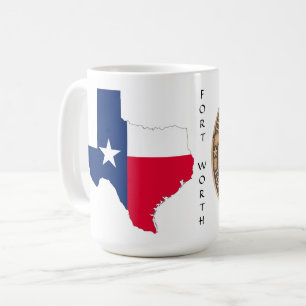 Texas Grafik & Texas Trail auf weiß, Tasse