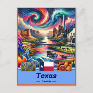 Texas Grandeur Iconic Sehenswürdigkeiten & Natur Postkarte