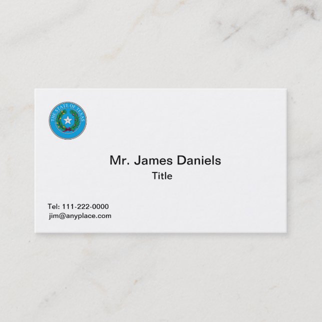Texas Great Siegel Business Card Template Visitenkarte (Vorderseite)