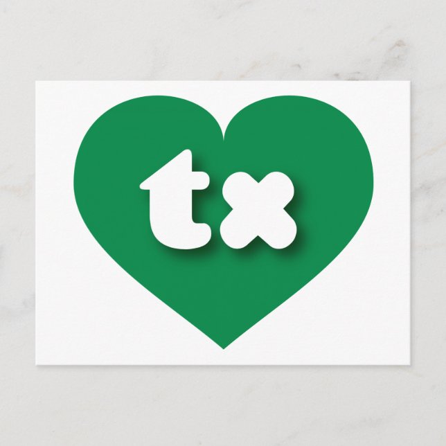 Texas green heart - I Liebe tx Postkarte (Vorderseite)