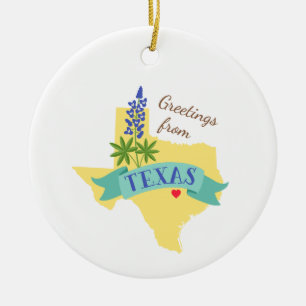 Texas Greetings Keramik Ornament