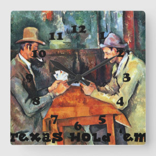 Texas-Griff ` EM-Poker Quadratische Wanduhr