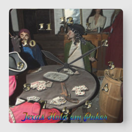 Texas-Griff ` EM-Poker Quadratische Wanduhr