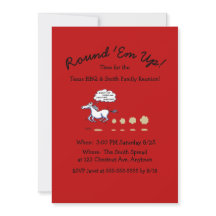 Texas GRILLEN Family Wiedersehen Cartoon Einladung