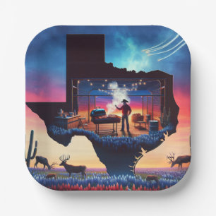 Texas GRILLEN Party 3 Pappteller